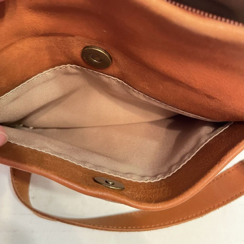 The Sak Rust Brown Melrose Crossbody Leather Bag Boho Western Hippie Career Work - Picture 11 of 12